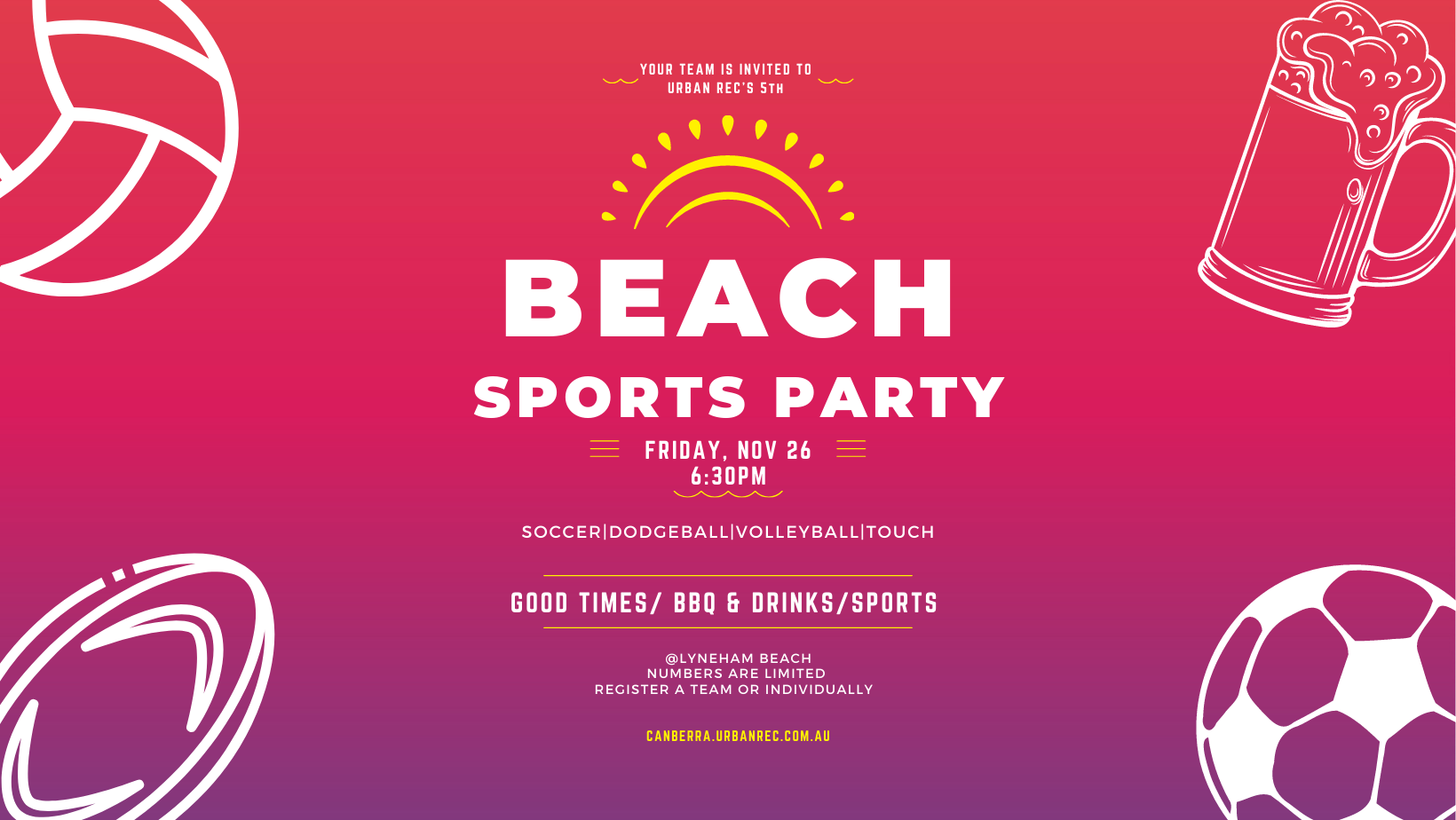 Beach Sports Party Individual Registration